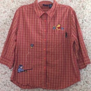 Winnie the Pooh 3/4 Sleeve Button-up Shirt